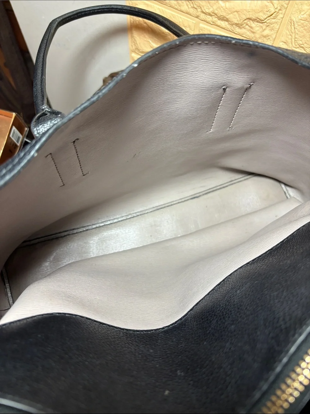 kate spade Black Pebble Leather Tote with Heart Charm